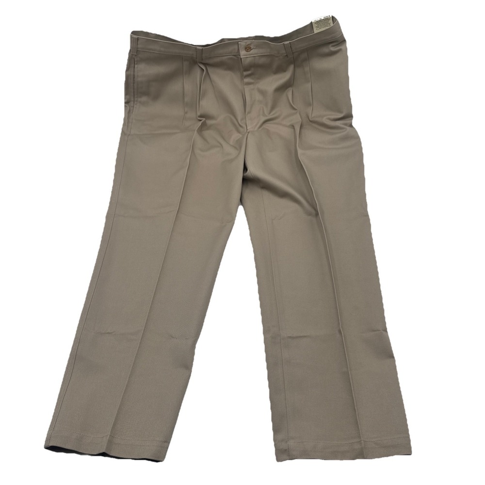 FARAH new with tag pants size 44X30 KHAKI Vintage pleated trousers wrinkle free